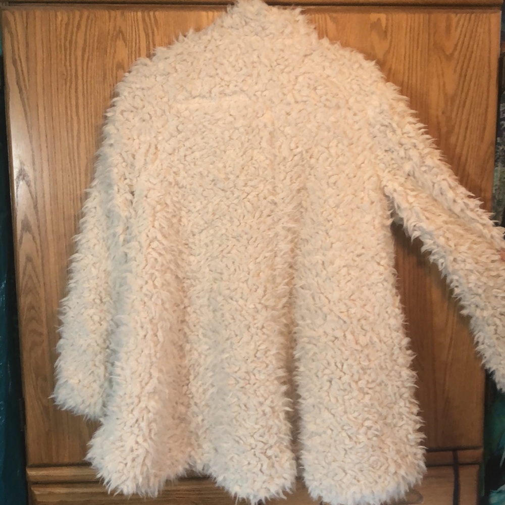 Free People faux fur Sherpa swing coat - Picture 2 of 7